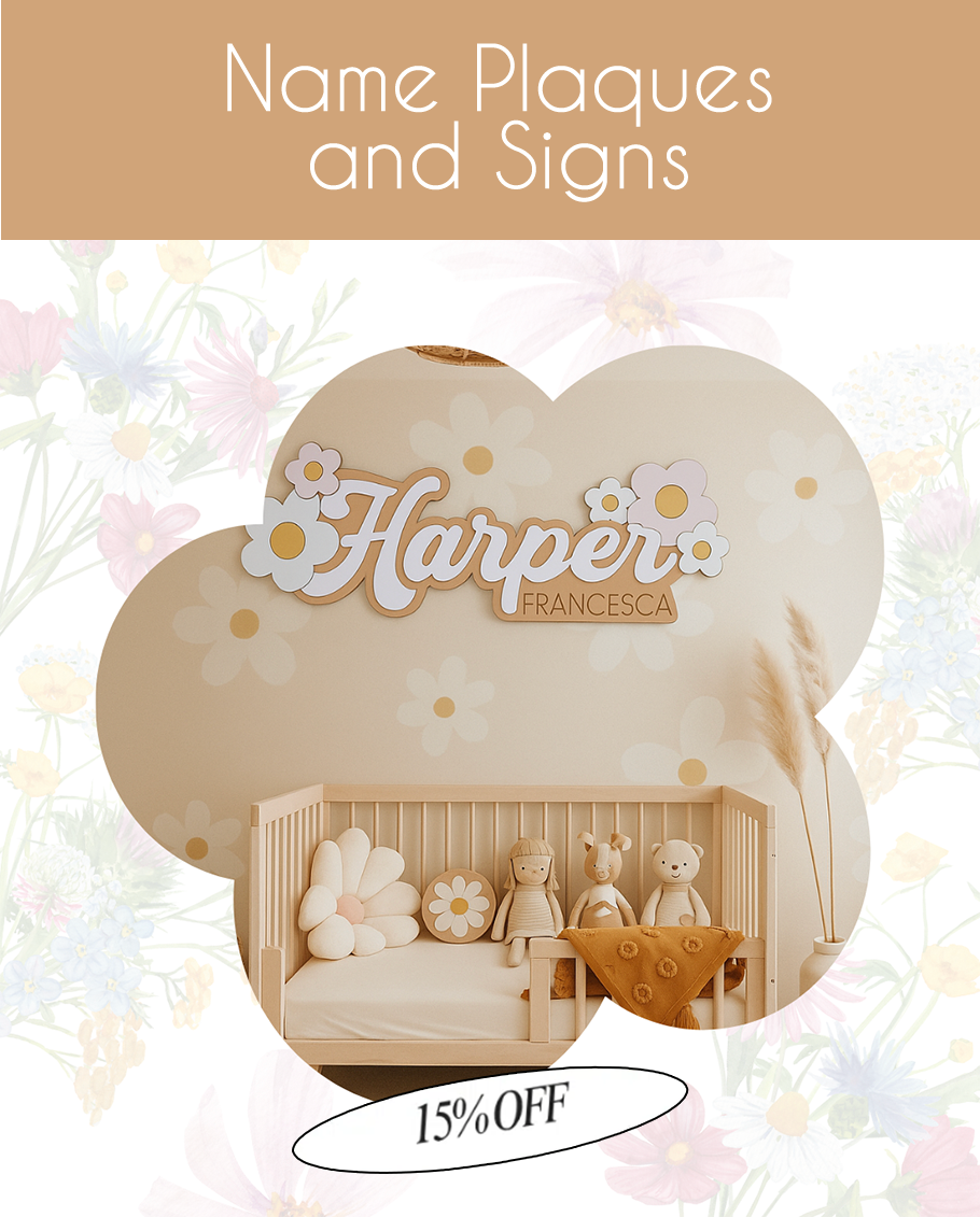 All things floral name plaque sales ad